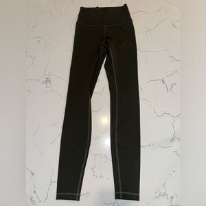 Olive green Lululemon Wonder Train Legging